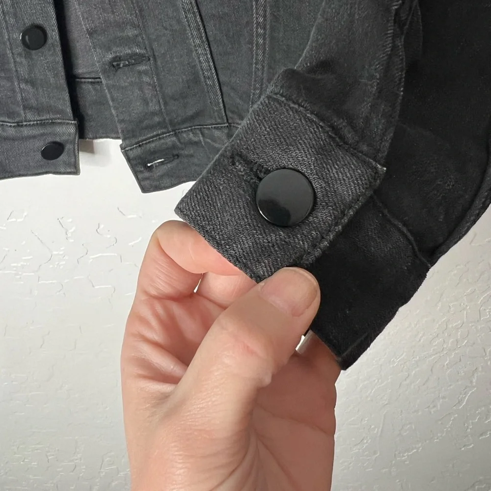Alexander Wang Axle Crop Denim Black Jacket | XS